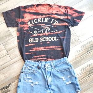 Kicking it old school shirt